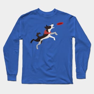 Border Collie Playing Fetch Long Sleeve T-Shirt